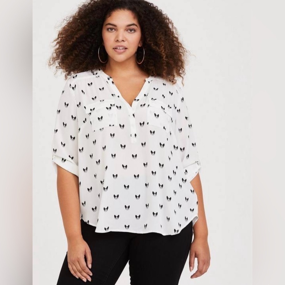 TORRID /Harper Georgette Pullover 3/4 Sleeve Blouse/ Size 1 /
